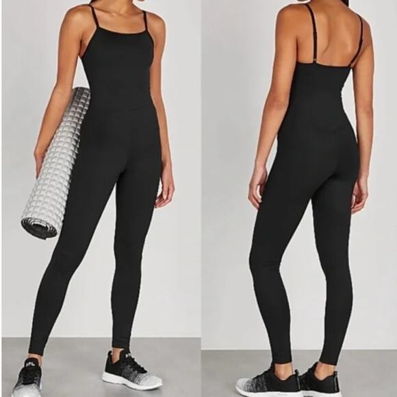Girlfriend Collective Cami Unitard Black Jumpsuit Size Small - Picture 2 of 9